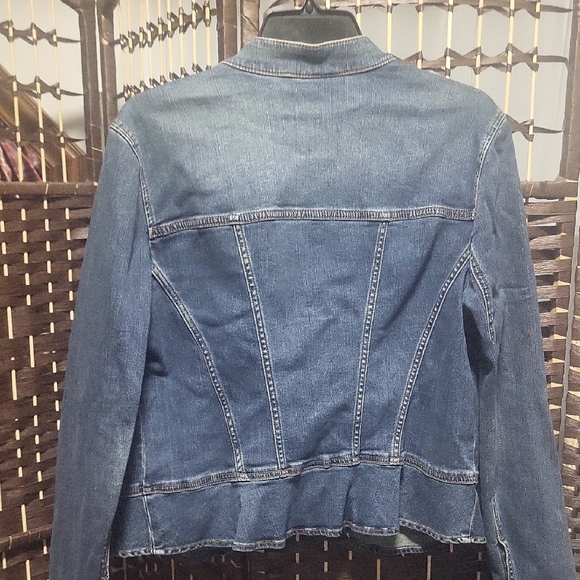 White House Black Market Dark Blue Jean Jacket - Picture 2 of 2